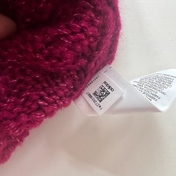 Adidas Chunky Knit Pompom Beanie Hat Pink - Picture 9 of 11